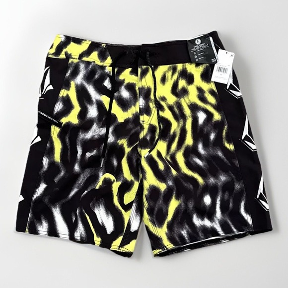 Volcom Board Shorts Mens Size 30 Mod-Tech Lido Iconic Swimwear Blazing Yellow - Picture 1 of 8